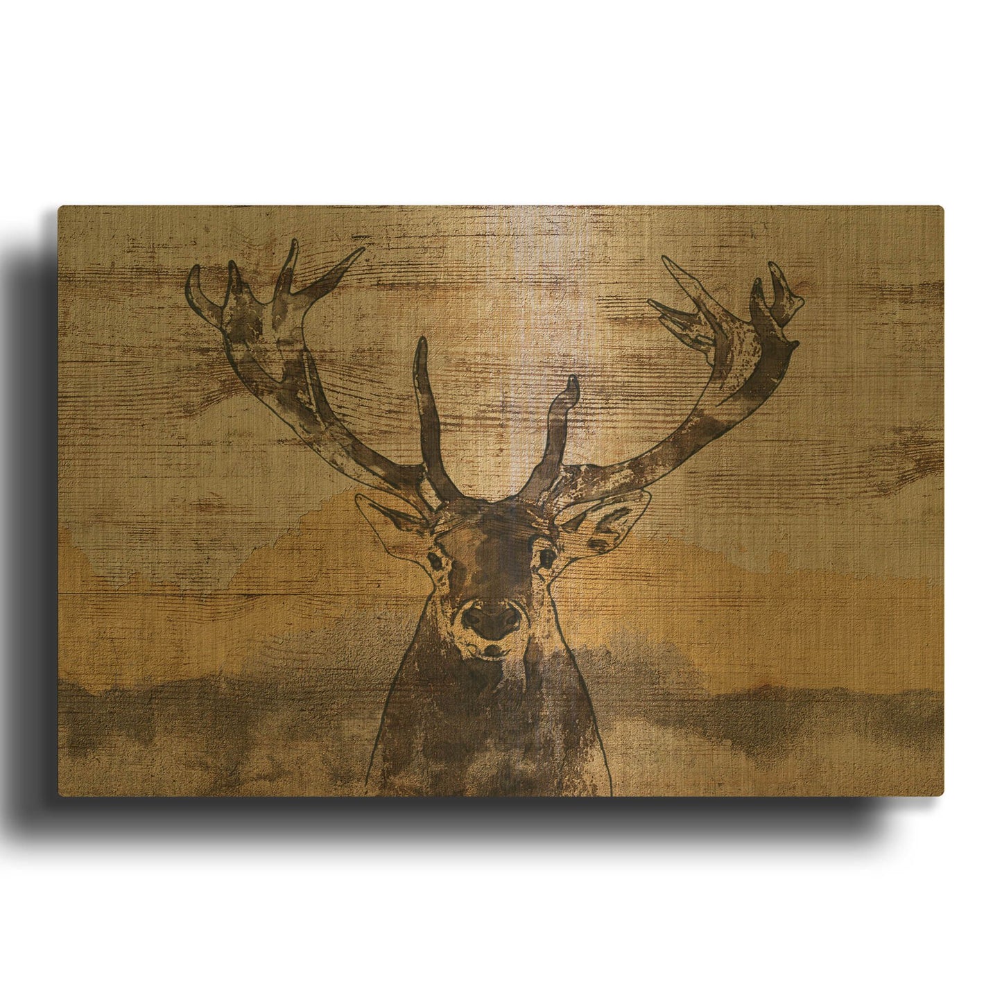 'White-Tailed Deer' By Irena Orlov Gold Metal Wall Art