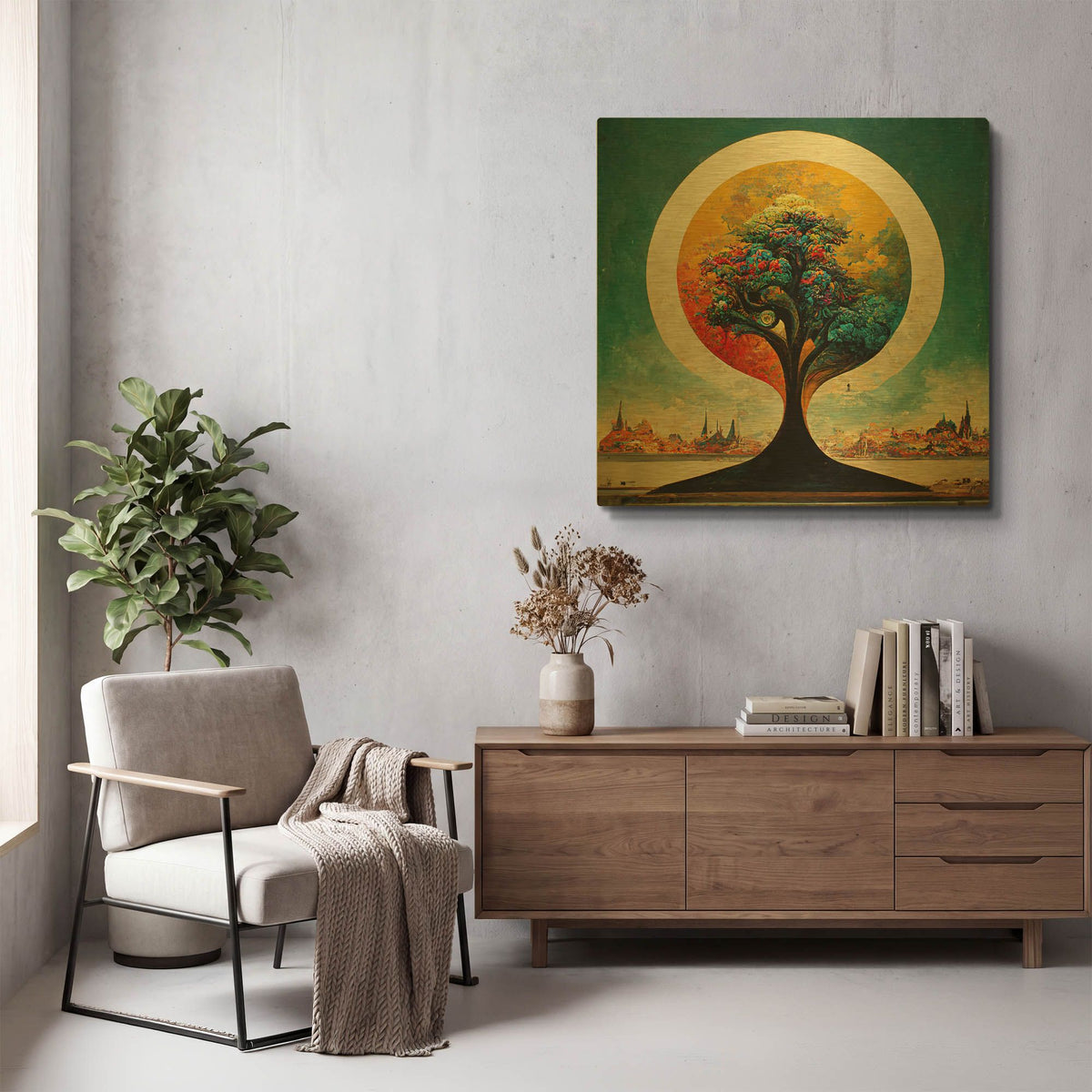 'Tree Of Life 3' By Ray Heere Gold Metal Wall Art