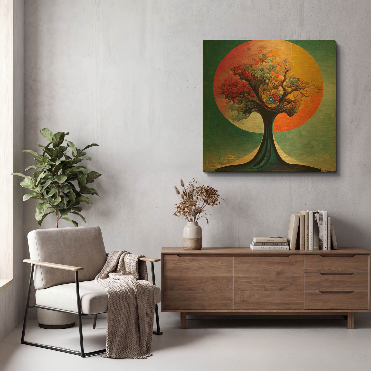 'Tree Of Life 5' By Ray Heere Gold Metal Wall Art