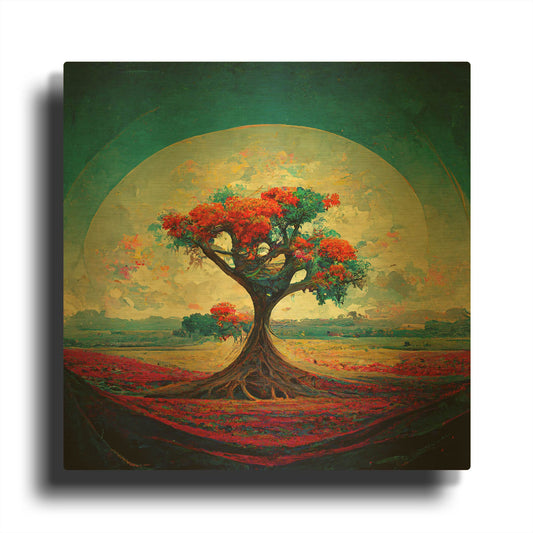 'Tree Of Life 6' By Ray Heere Gold Metal Wall Art