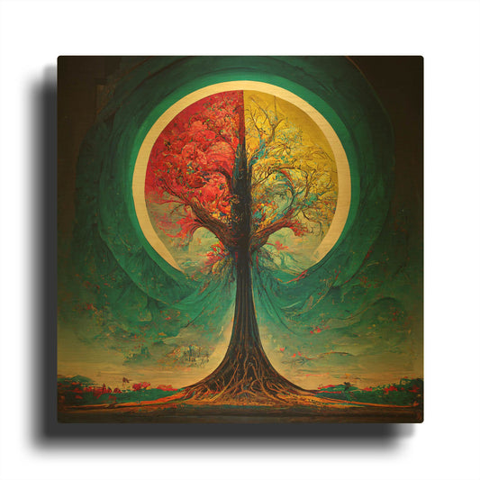 'Tree Of Life 9' By Ray Heere Gold Metal Wall Art