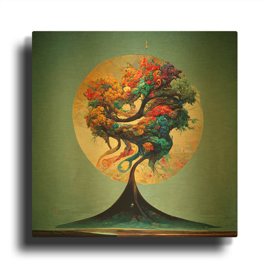 'Tree Of Life 10' By Ray Heere Gold Metal Wall Art