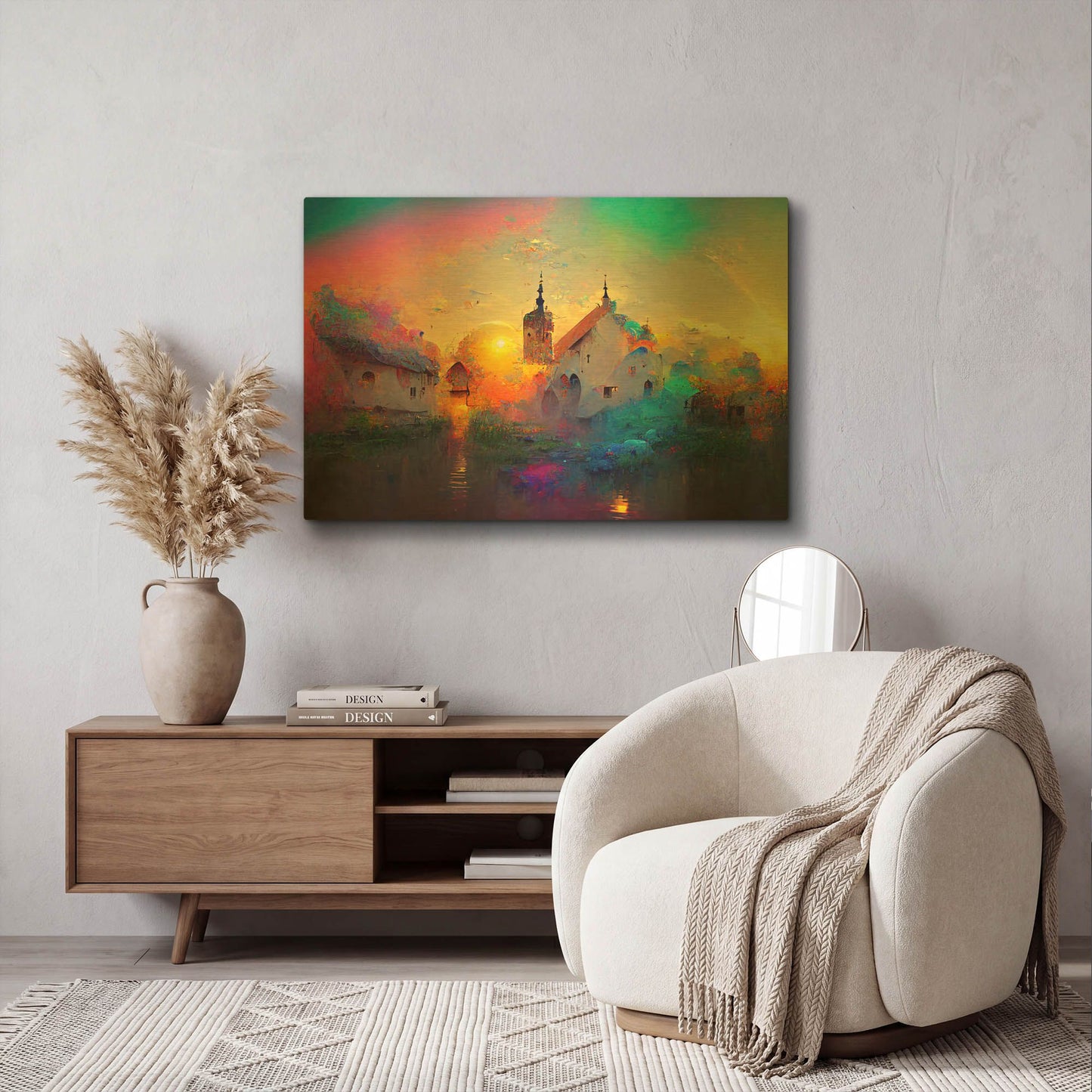 'Medieval Landscapes 2' By Ray Heere Gold Metal Wall Art