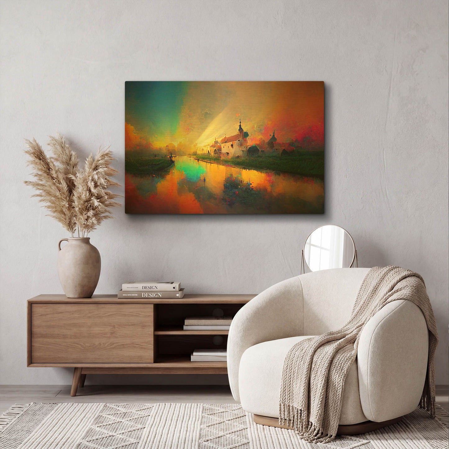 'Medieval Landscapes 7' By Ray Heere Gold Metal Wall Art