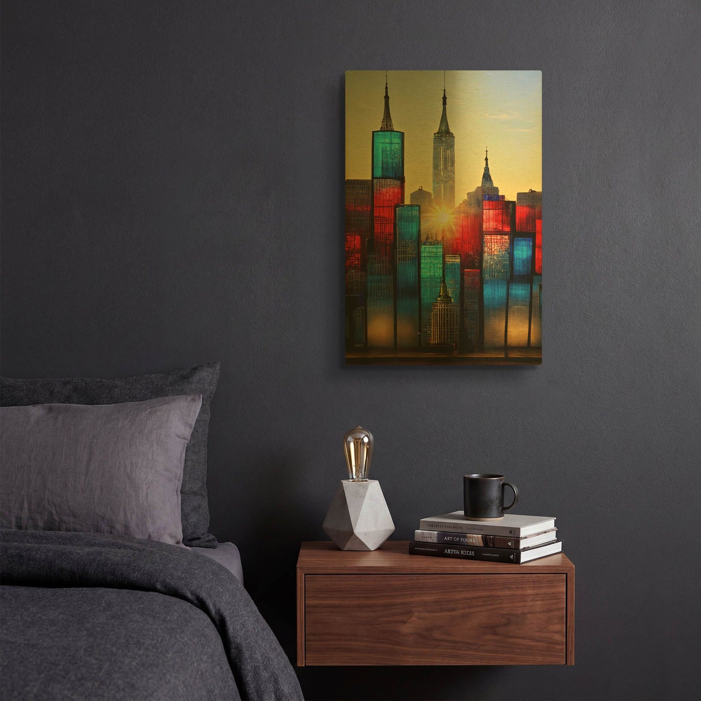 'New York 1' By Ray Heere Gold Metal Wall Art