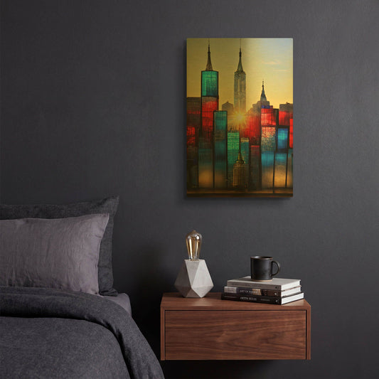 'New York 1' By Ray Heere Gold Metal Wall Art