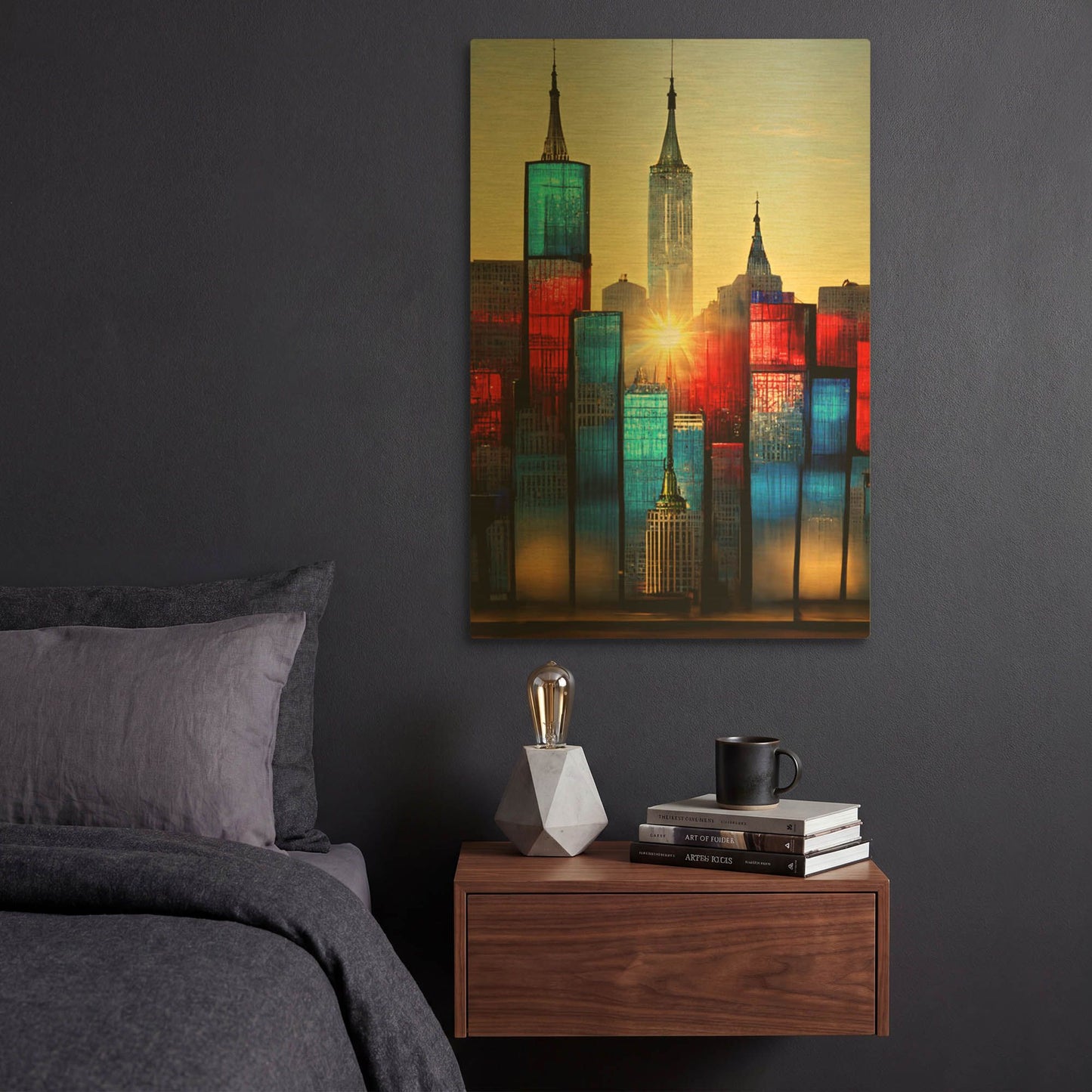 'New York 1' By Ray Heere Gold Metal Wall Art