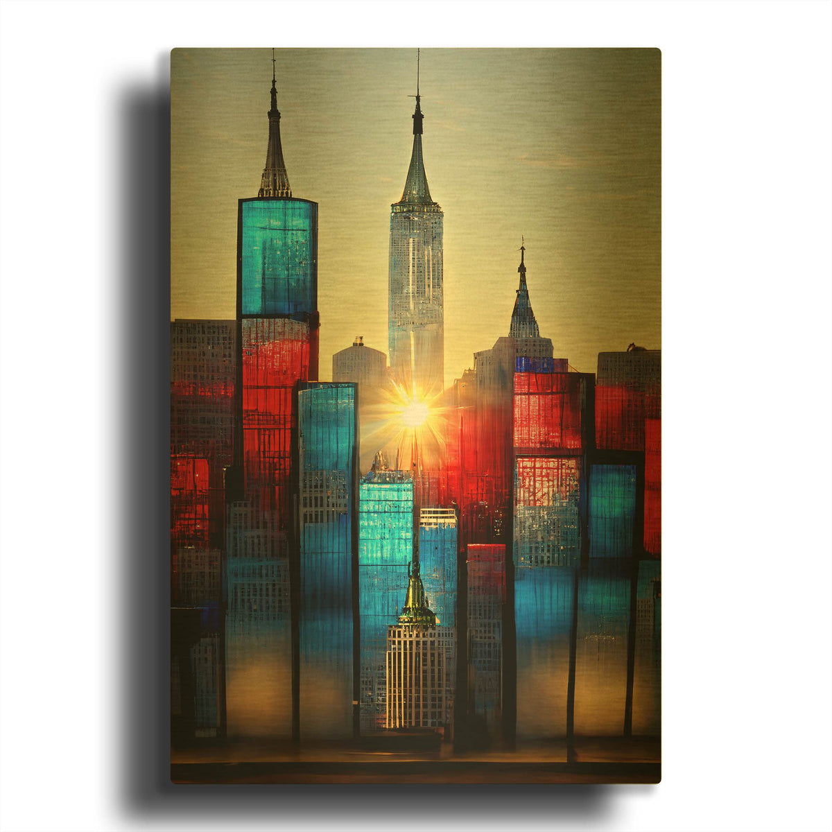 'New York 1' By Ray Heere Gold Metal Wall Art