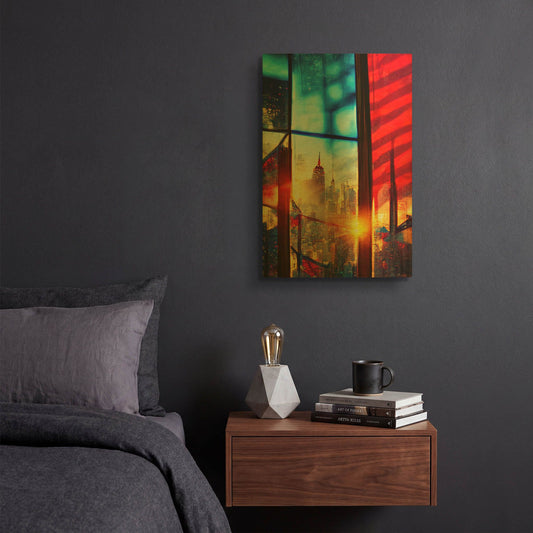'New York 3' By Ray Heere Gold Metal Wall Art