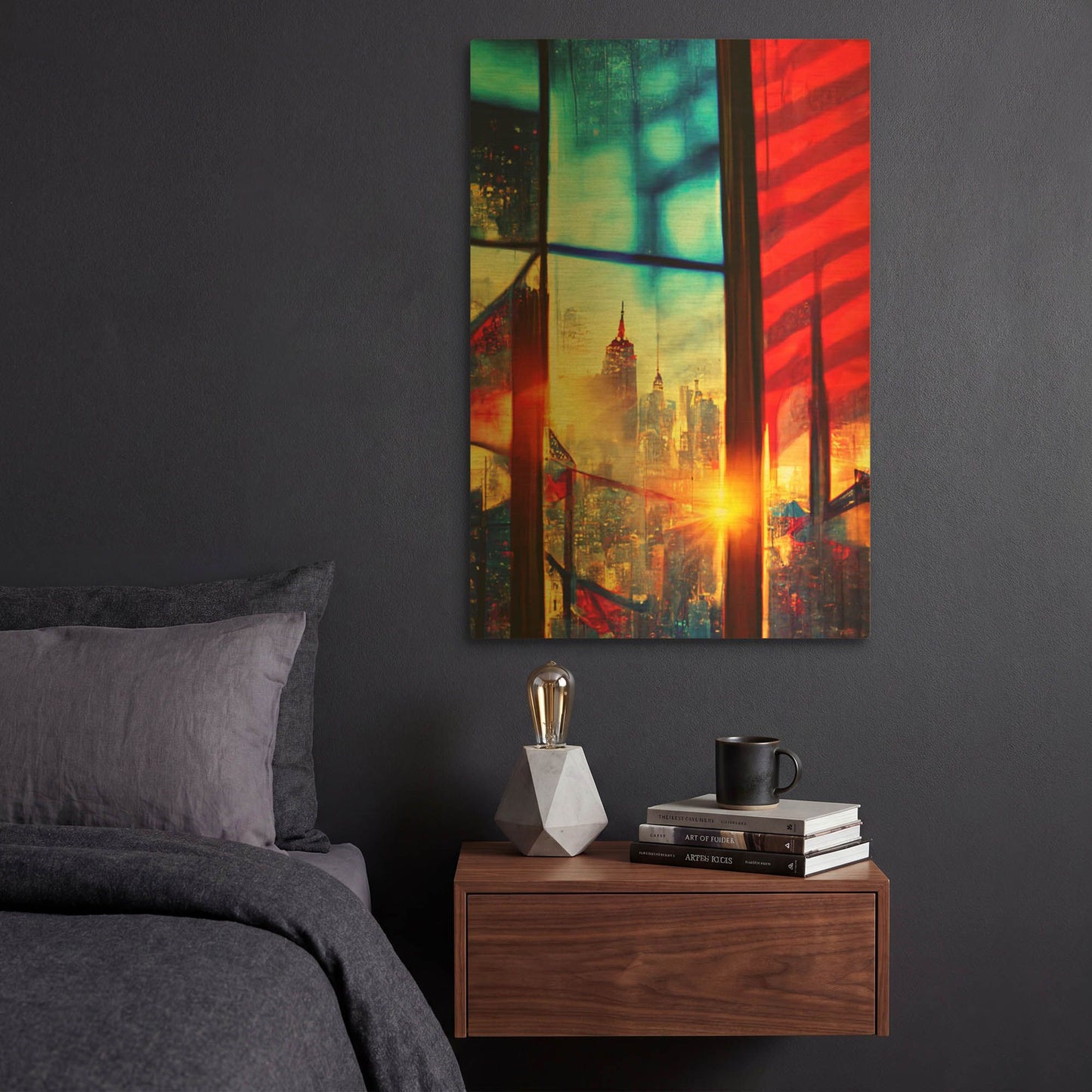'New York 3' By Ray Heere Gold Metal Wall Art