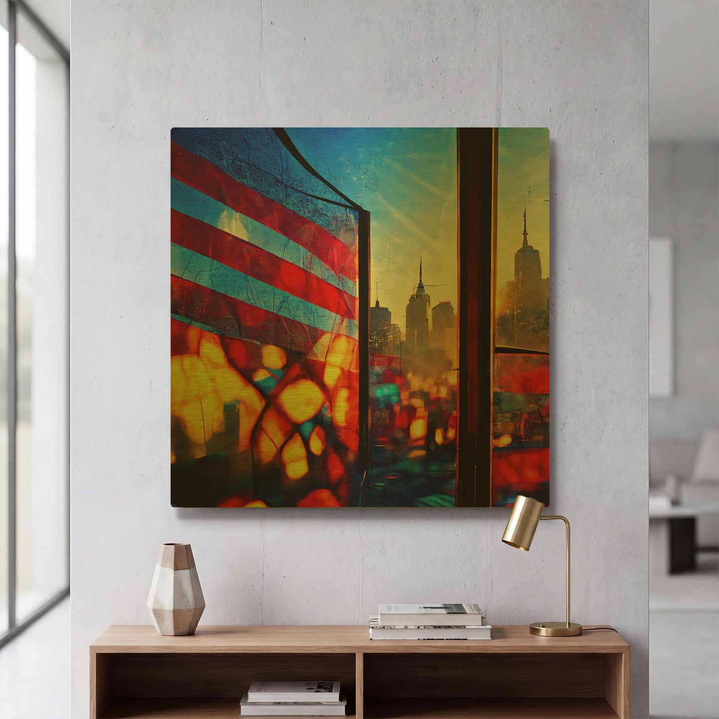 'New York 4' By Ray Heere Gold Metal Wall Art