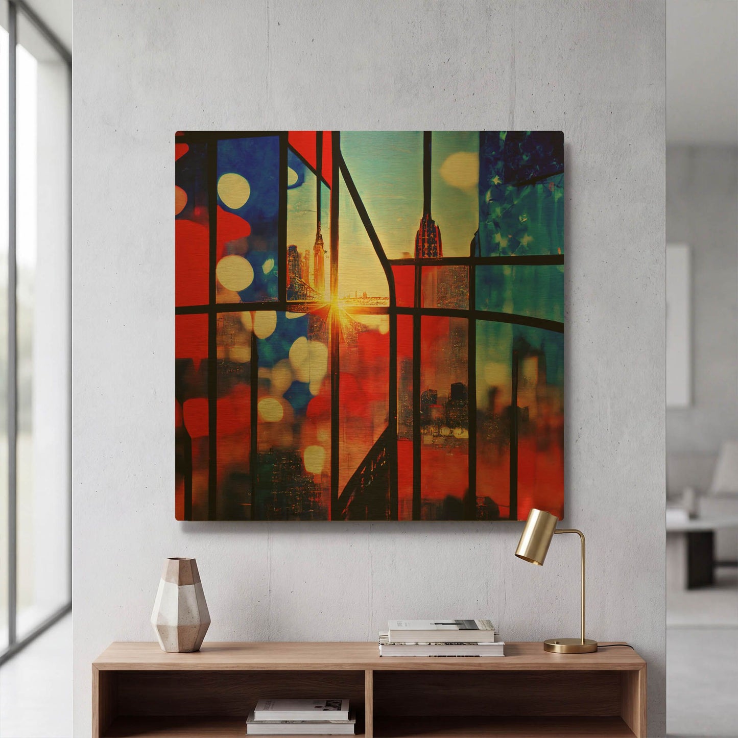 'New York 6' By Ray Heere Gold Metal Wall Art