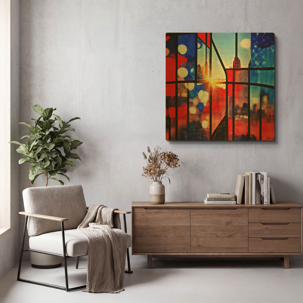 'New York 6' By Ray Heere Gold Metal Wall Art