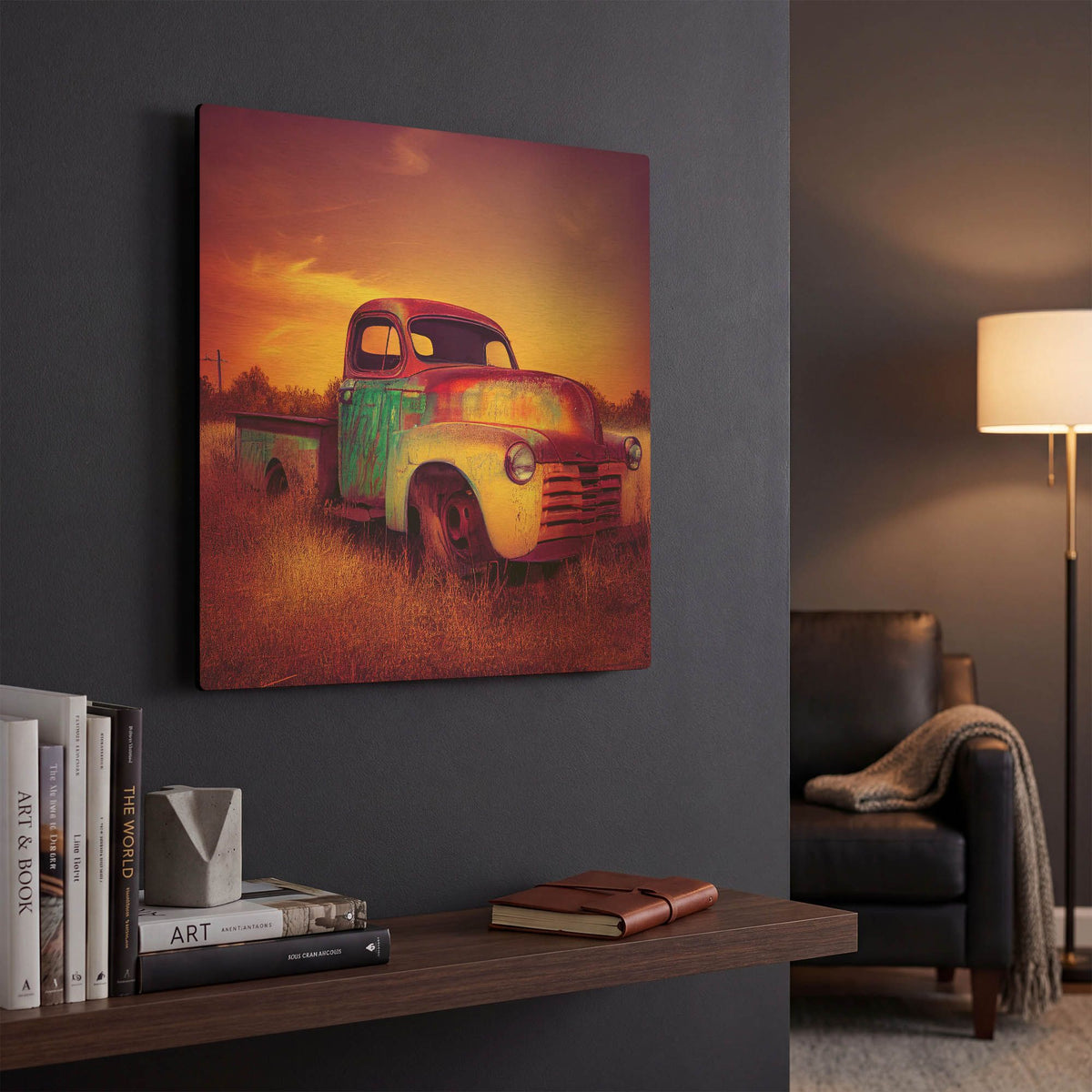 'Route 66 5' By Ray Heere Gold Metal Wall Art