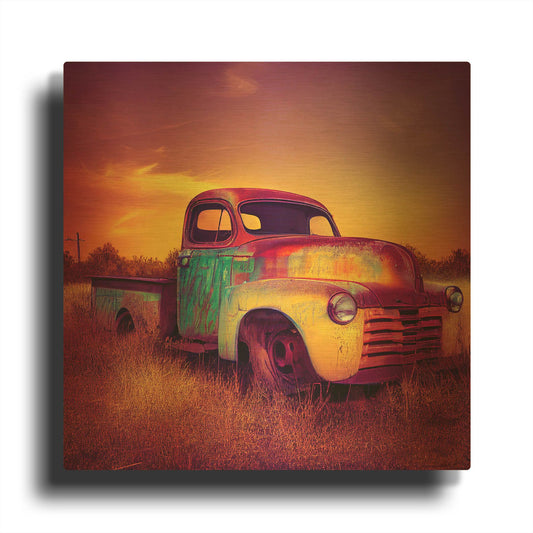 'Route 66 5' By Ray Heere Gold Metal Wall Art