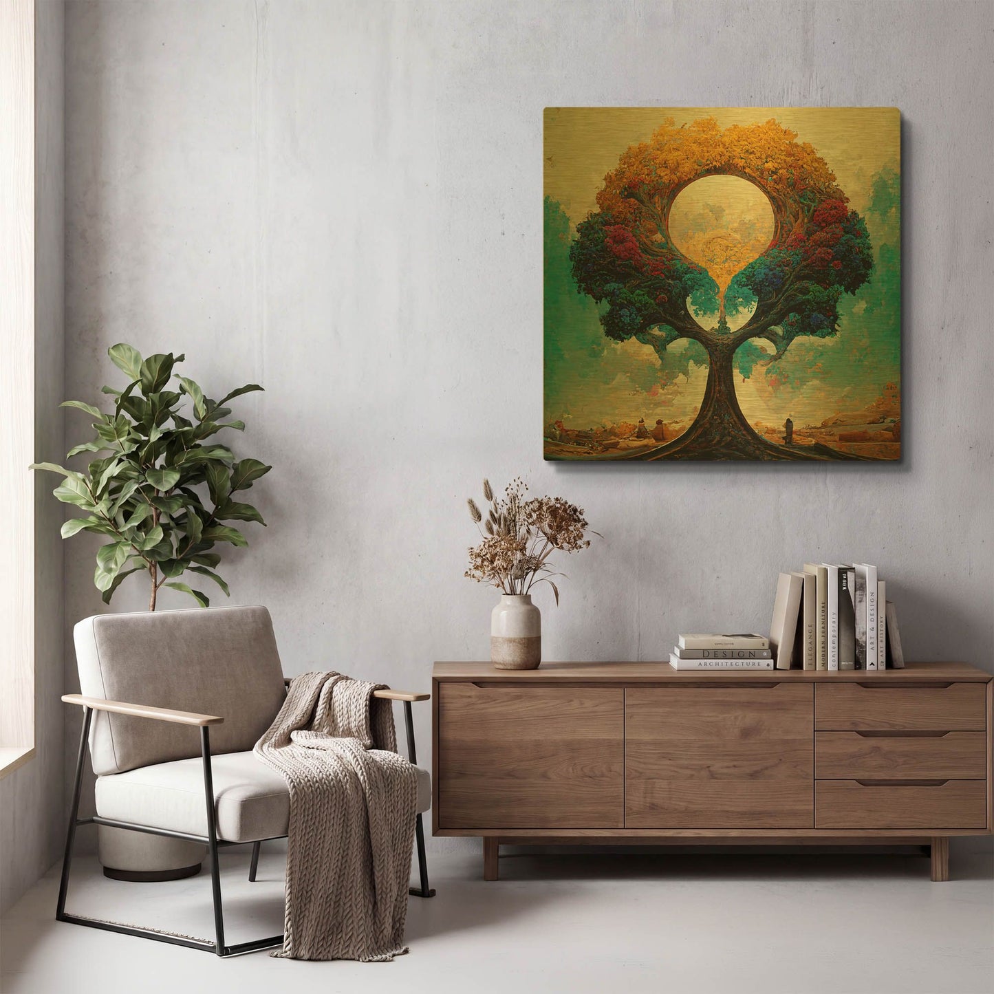 'Tree Of Life 12' By Ray Heere Gold Metal Wall Art