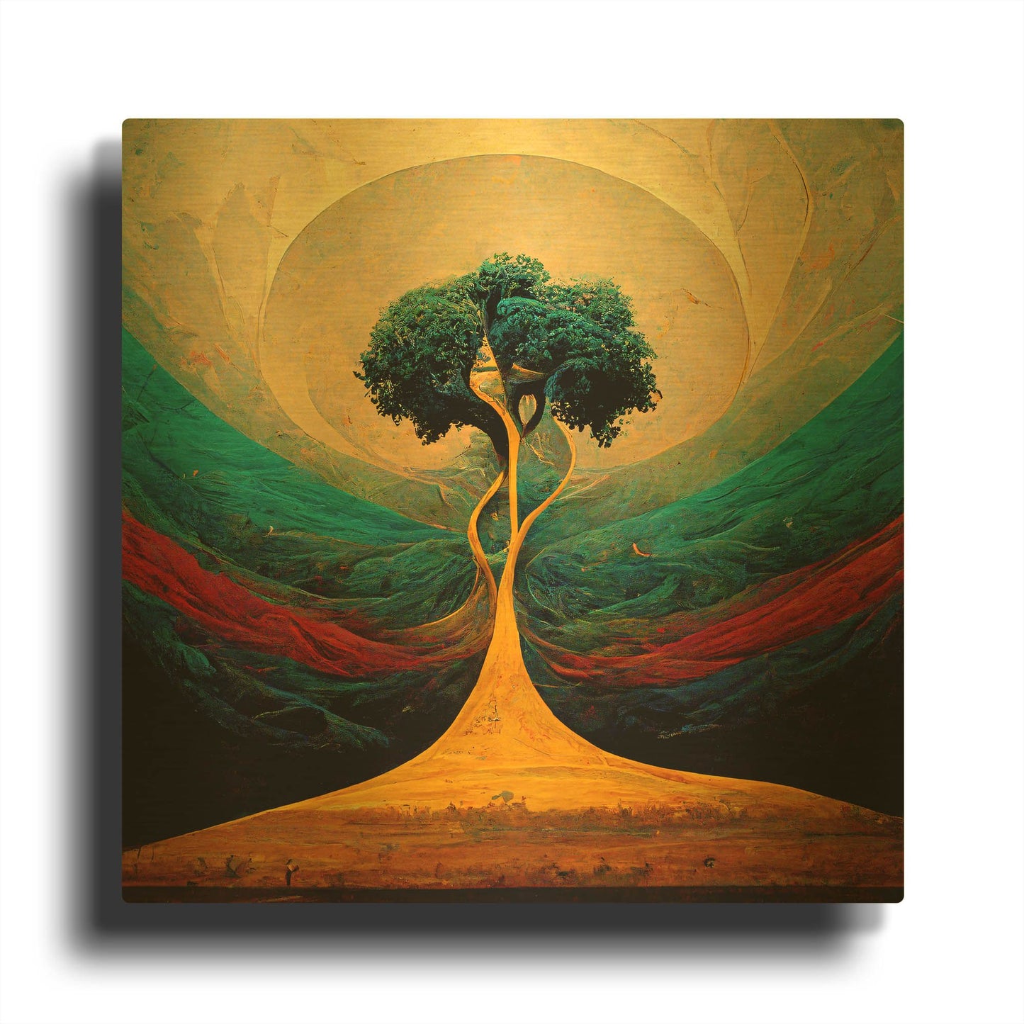 'Tree Of Life 14' By Ray Heere Gold Metal Wall Art