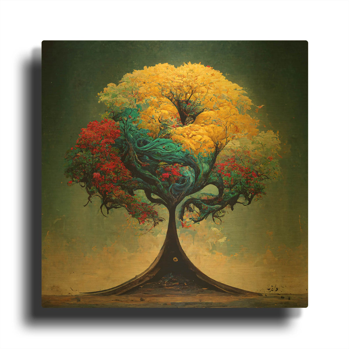 'Tree Of Life 16' By Ray Heere Gold Metal Wall Art