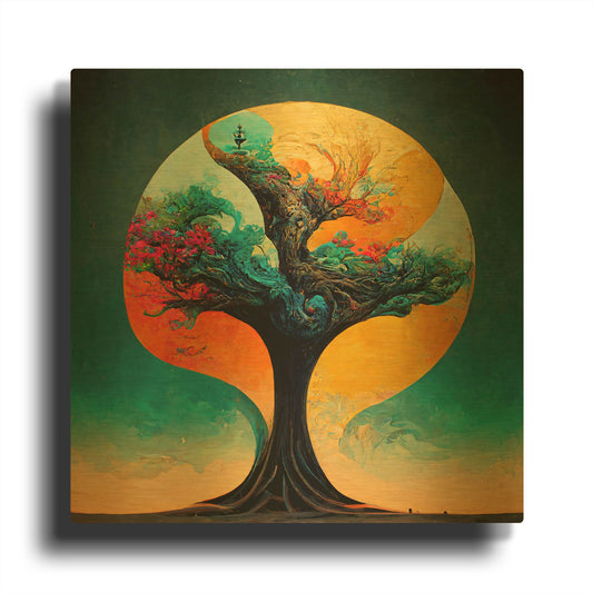'Tree Of Life 19' By Ray Heere Gold Metal Wall Art