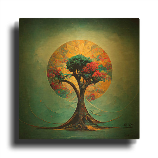 'Tree Of Life 21' By Ray Heere Gold Metal Wall Art