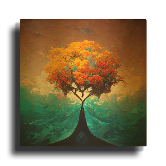 'Tree Of Life 25' By Ray Heere Gold Metal Wall Art