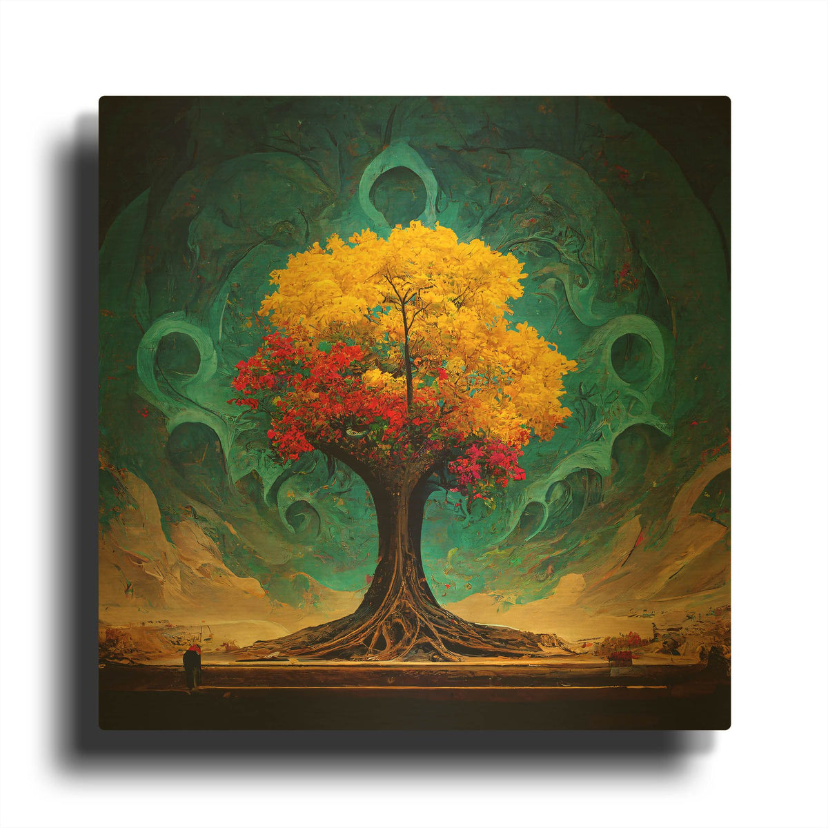 'Tree Of Life 26' By Ray Heere Gold Metal Wall Art