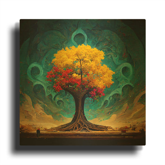 'Tree Of Life 26' By Ray Heere Gold Metal Wall Art