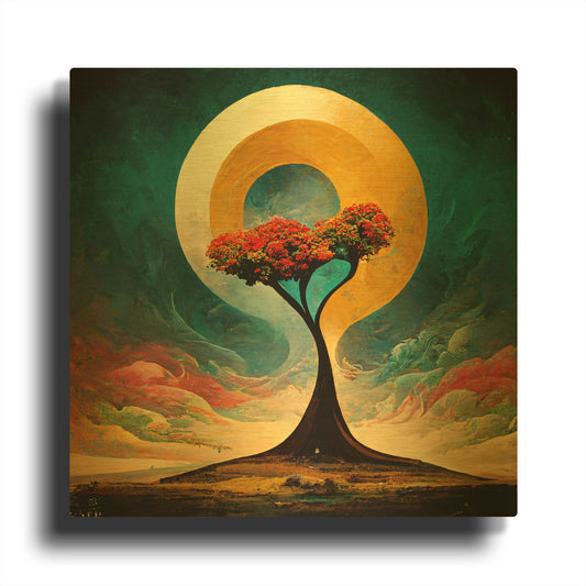 'Tree Of Life 27' By Ray Heere Gold Metal Wall Art