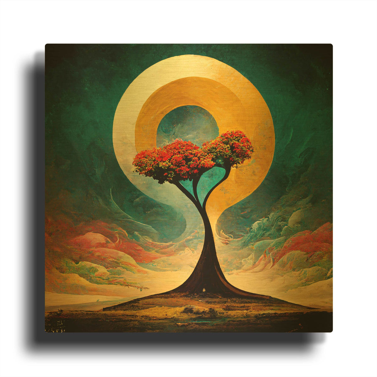 'Tree Of Life 27' By Ray Heere Gold Metal Wall Art
