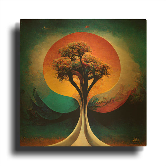 'Tree Of Life 28' By Ray Heere Gold Metal Wall Art