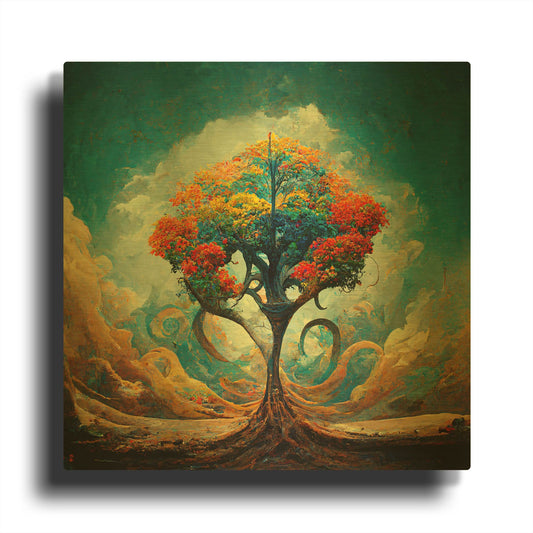 'Tree Of Life 30' By Ray Heere Gold Metal Wall Art