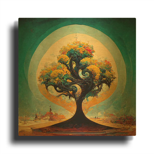 'Tree Of Life 31' By Ray Heere Gold Metal Wall Art