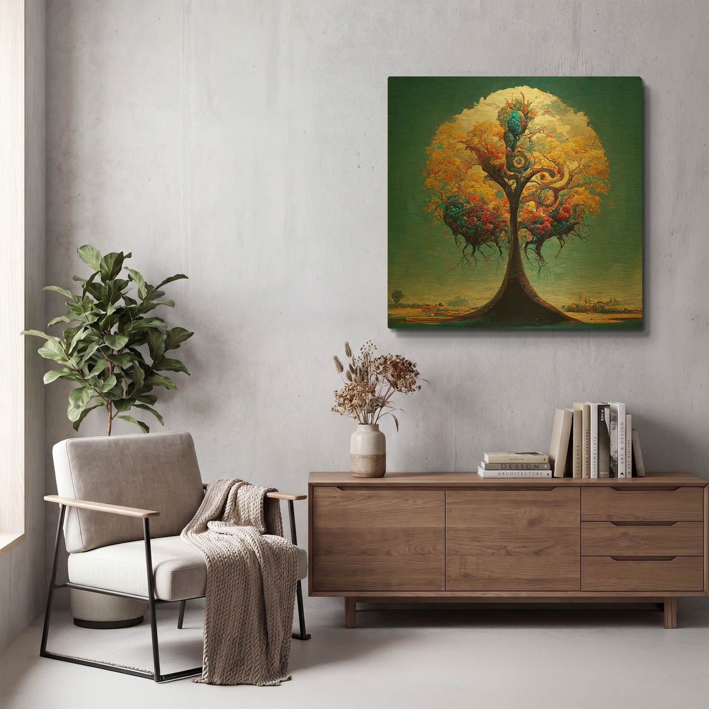 'Tree Of Life 32' By Ray Heere Gold Metal Wall Art