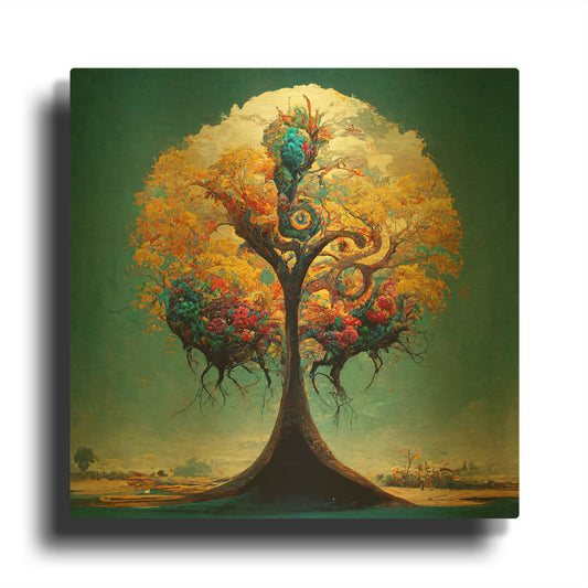 'Tree Of Life 32' By Ray Heere Gold Metal Wall Art