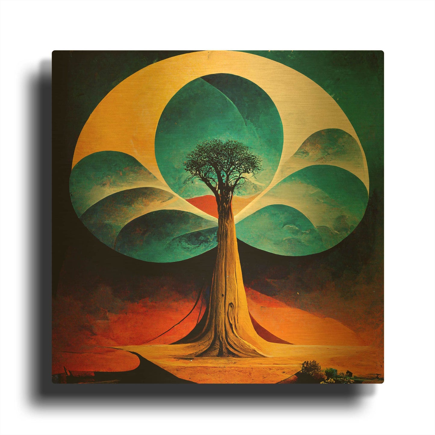 'Tree Of Life 34' By Ray Heere Gold Metal Wall Art