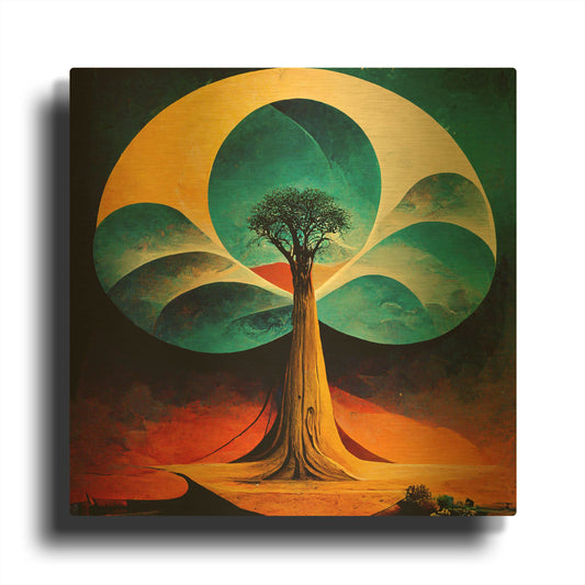 'Tree Of Life 34' By Ray Heere Gold Metal Wall Art