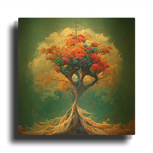 'Tree Of Life 35' By Ray Heere Gold Metal Wall Art