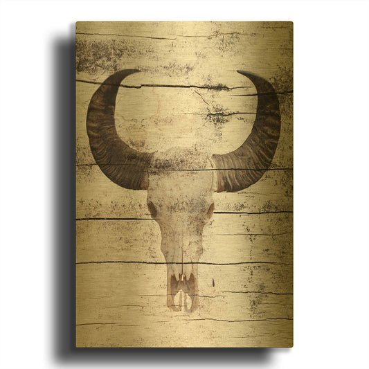 'Bullock Skull' By Irena Orlov Gold Metal Wall Art