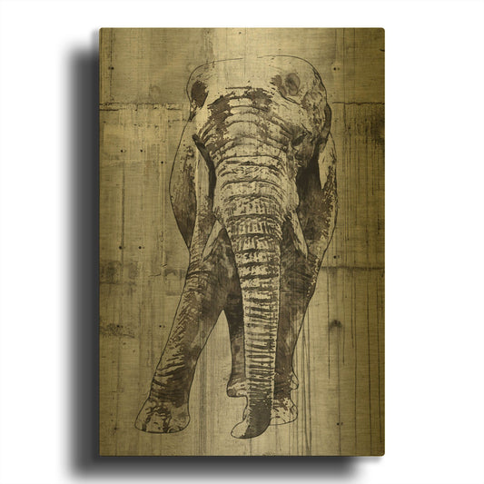 'ELEPHANT Portrait' By Irena Orlov Gold Metal Wall Art