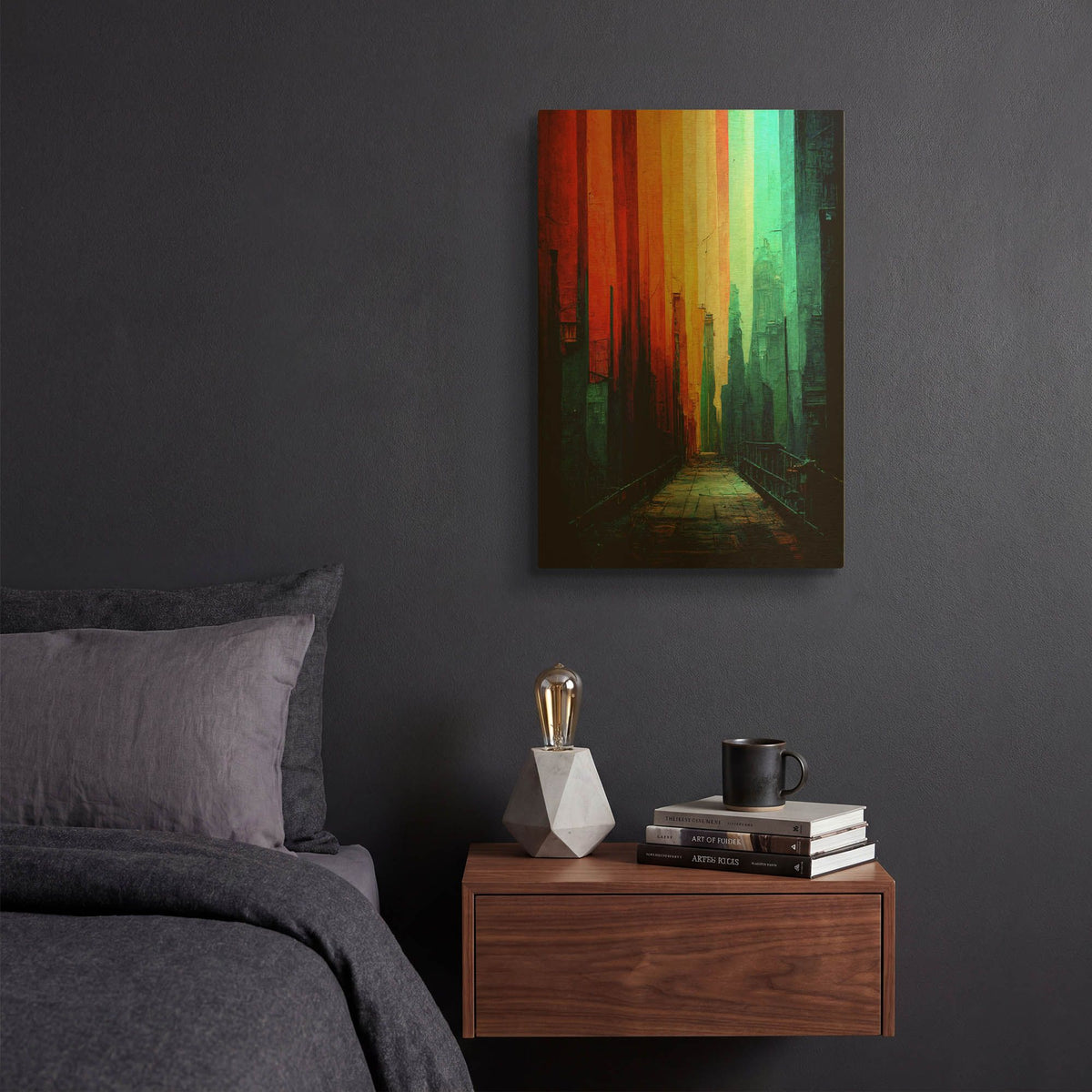 'Abstract City 1' By Romantz Art Gold Metal Wall Art