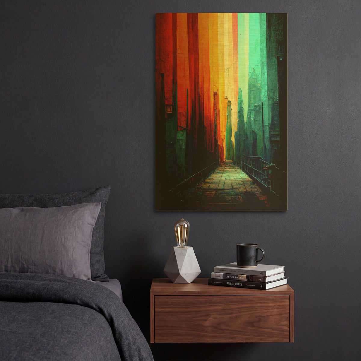 'Abstract City 1' By Romantz Art Gold Metal Wall Art