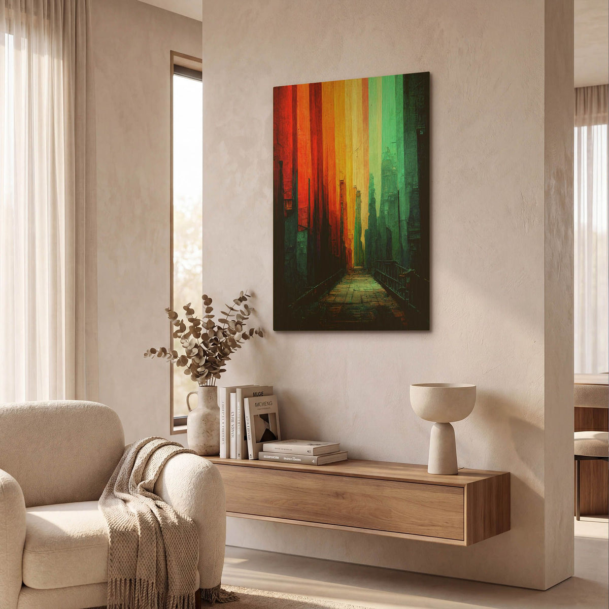 'Abstract City 1' By Romantz Art Gold Metal Wall Art