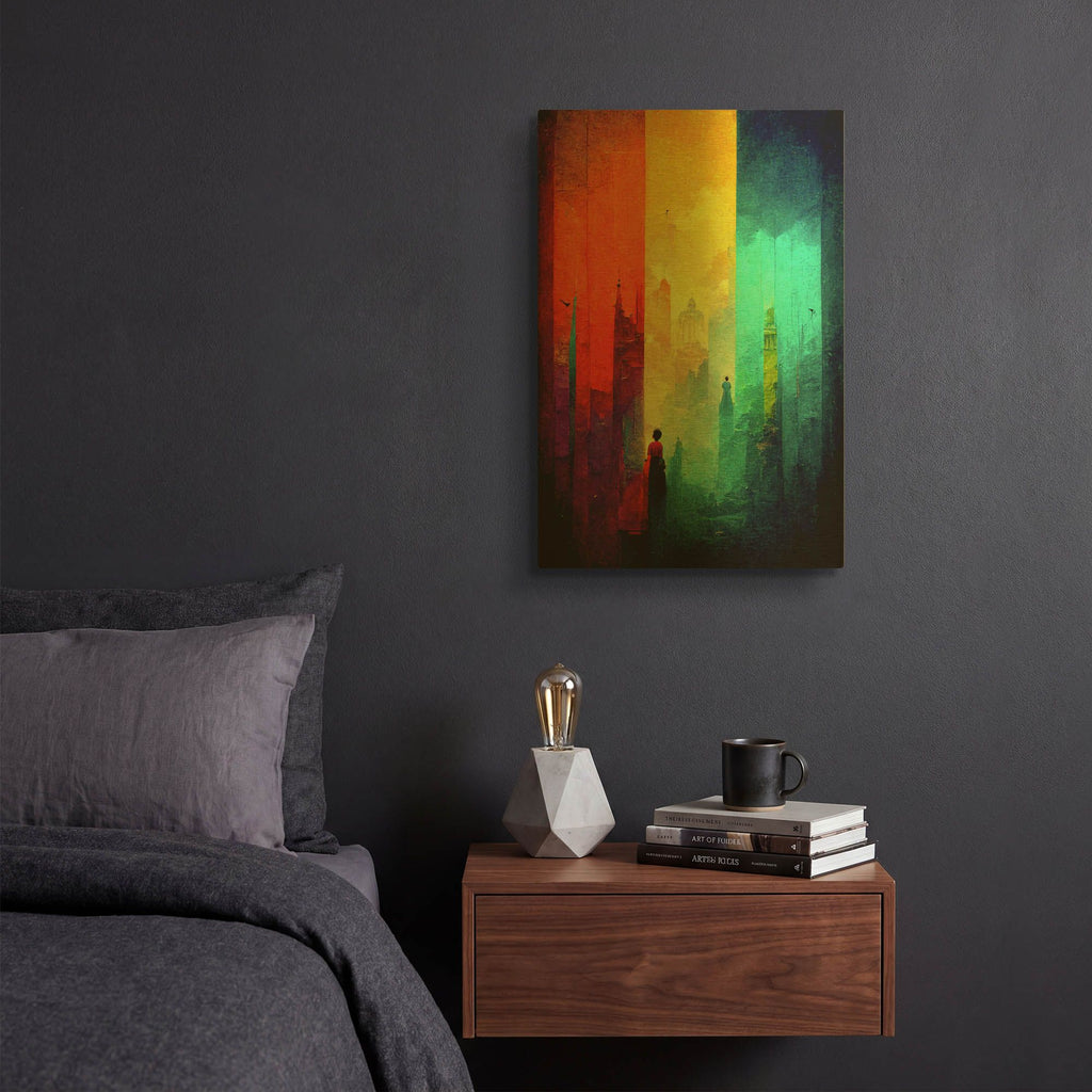 'Abstract City 2' By Romantz Art Gold Metal Wall Art