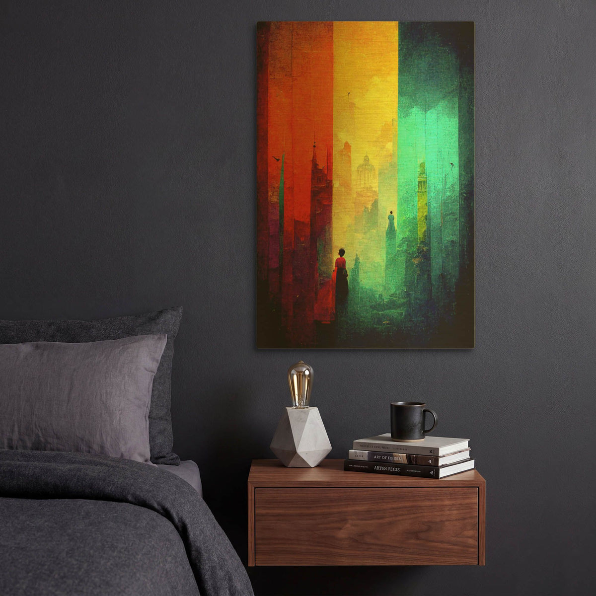 'Abstract City 2' By Romantz Art Gold Metal Wall Art