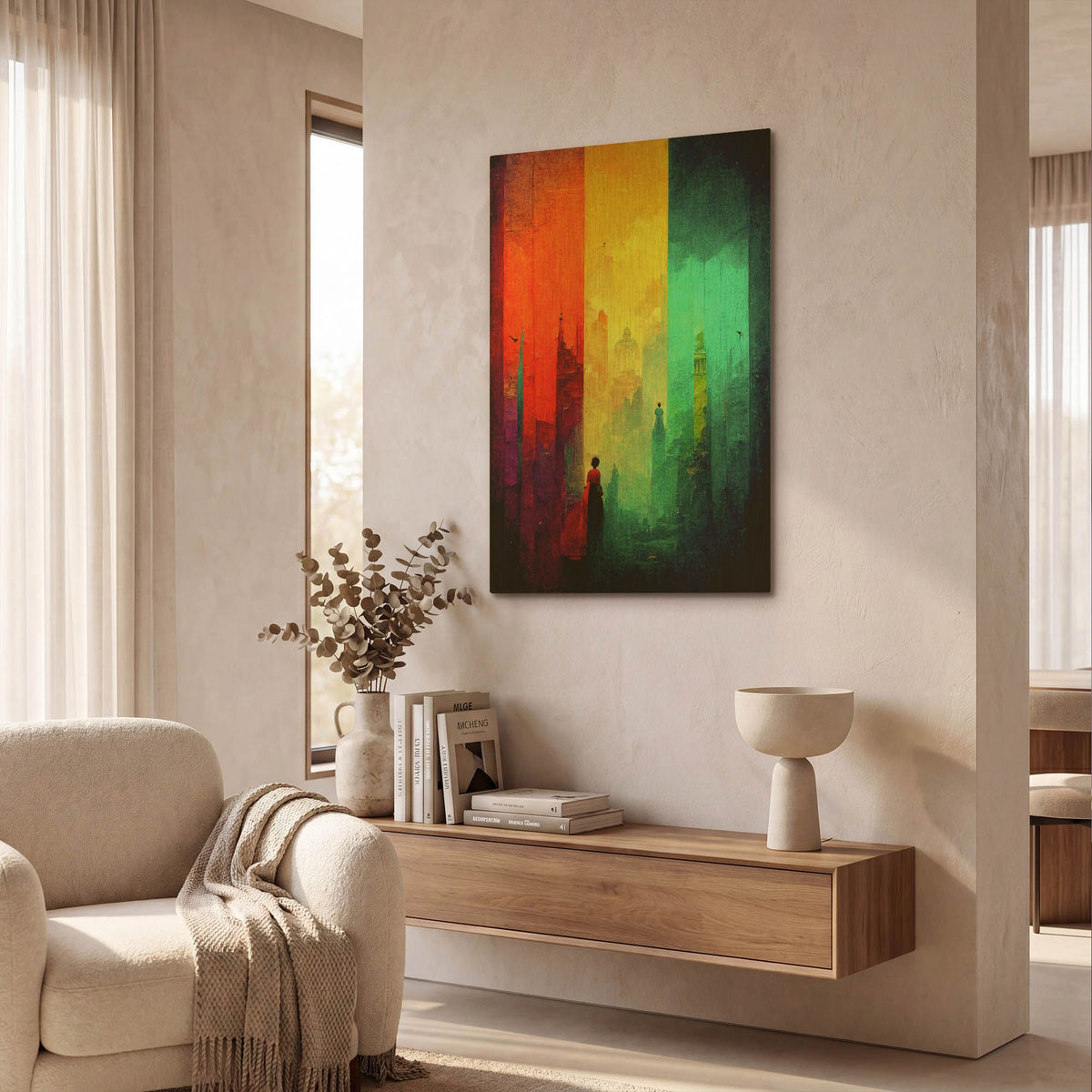 'Abstract City 2' By Romantz Art Gold Metal Wall Art