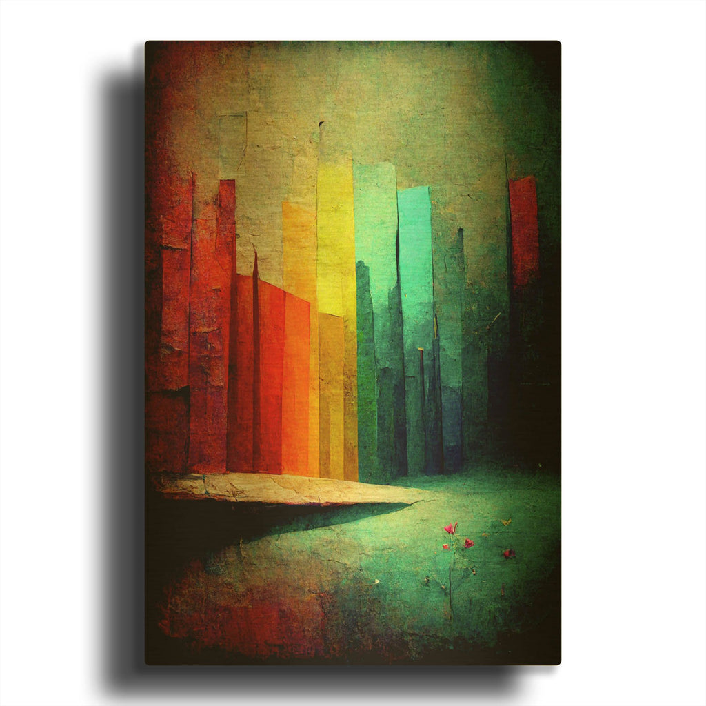 'Color Fortress' By Romantz Art Gold Metal Wall Art