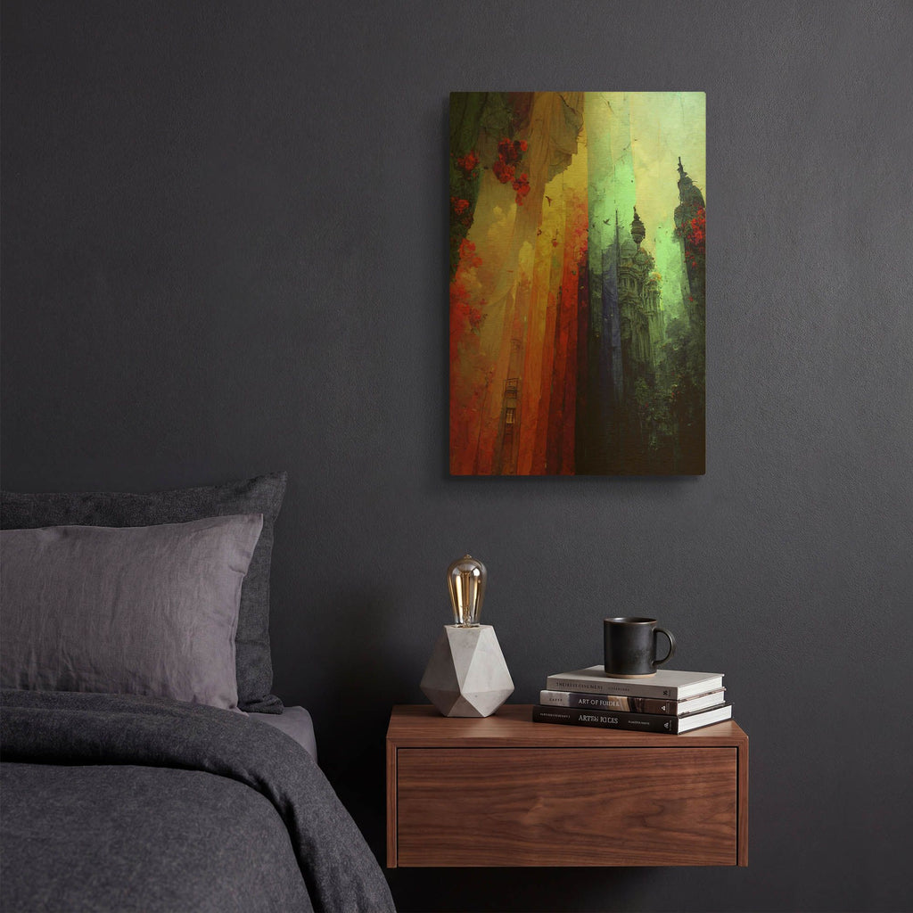 'Fantasy Draped City' By Romantz Art Gold Metal Wall Art
