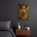 'Floral la Femme Portrait 1' By Romantz Art Gold Metal Wall Art