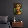 'Floral la Femme Portrait 2' By Romantz Art Gold Metal Wall Art