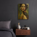 'Floral la Femme Portrait 3' By Romantz Art Gold Metal Wall Art